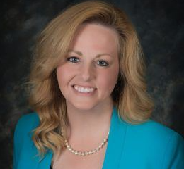 A woman with blonde hair.