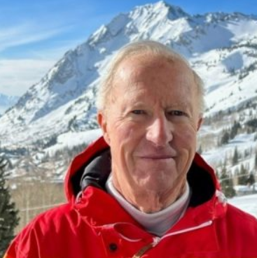 A man in red jacket.