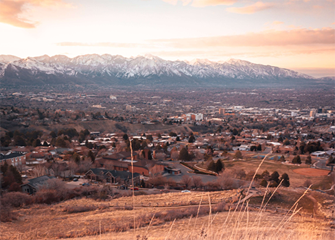 A town in the mountains.