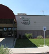 A building with a red dome.