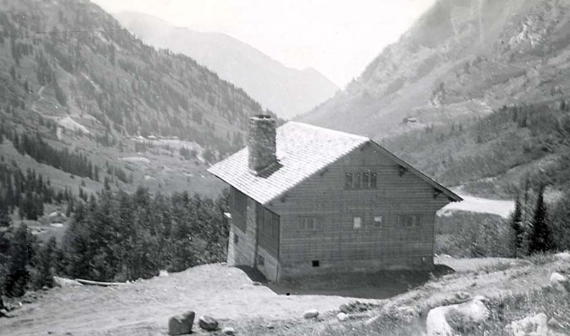 A building in the mountains.