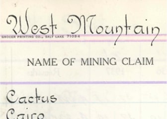 NAME OF MINING CLAIM