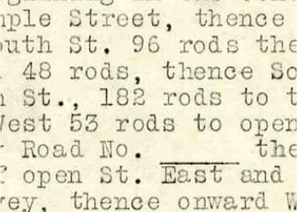 IP1e Street, thence luth St. 96 rode the 4b rods, thence Sc St., IC2 rods to lest 53 roas to oper the thence onward