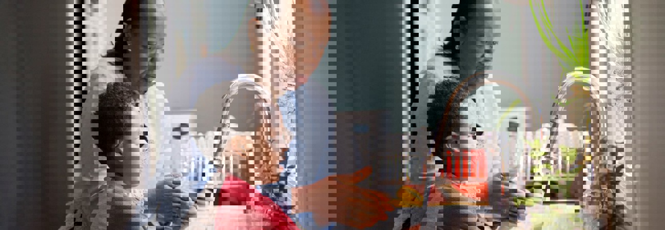 A person and a child.