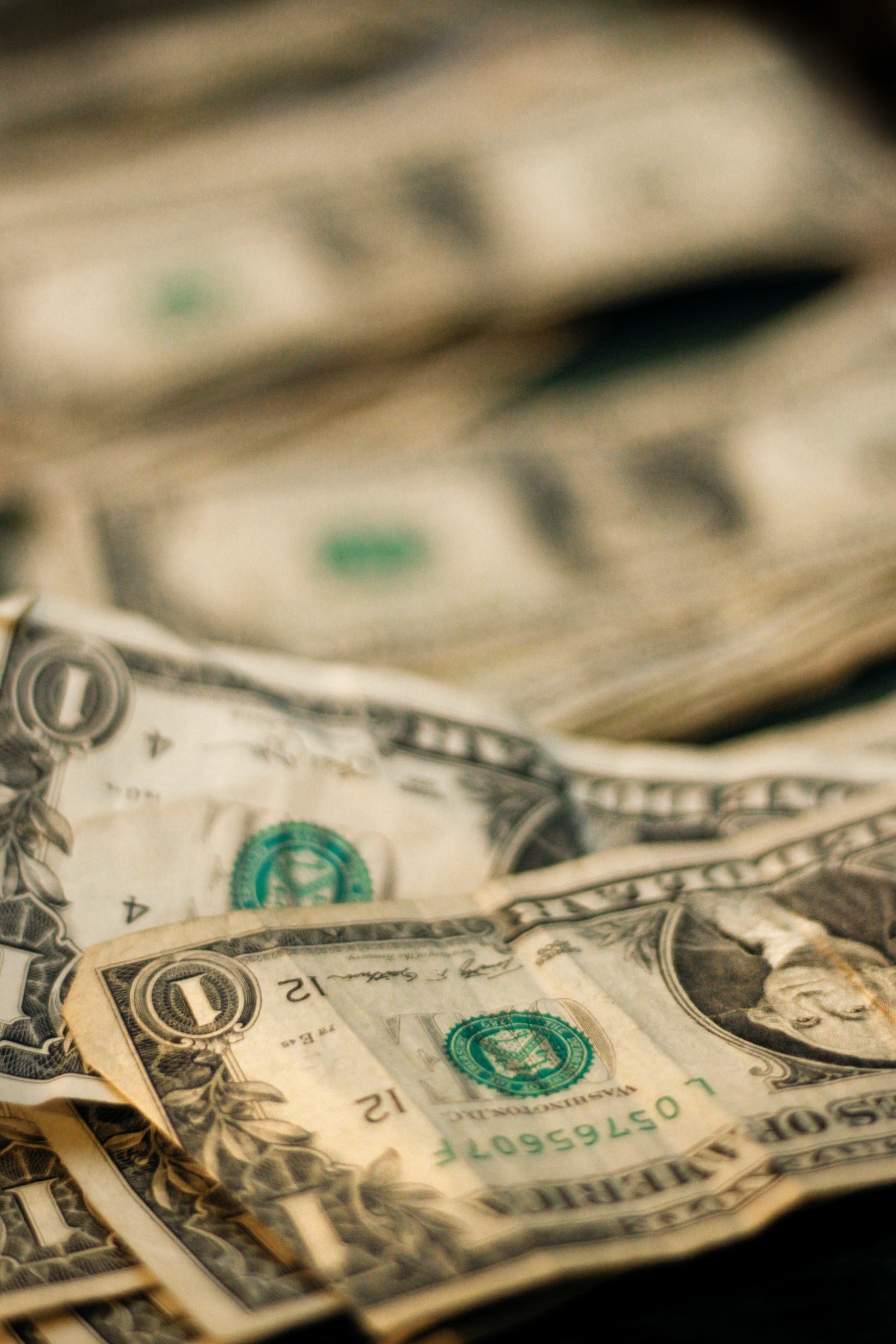 A close-up of some money.