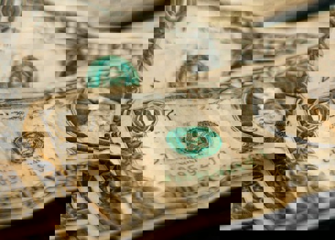 A close-up of some money.