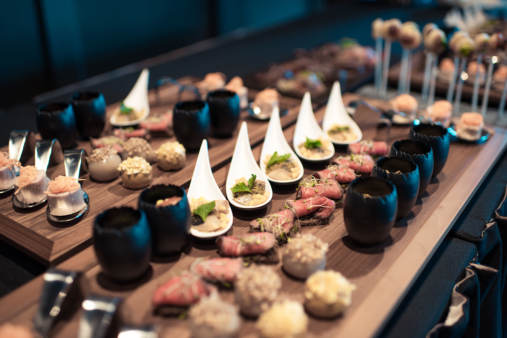 A table full of various objects.