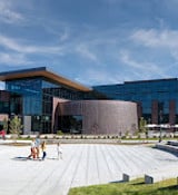 A building with a curved roof.
