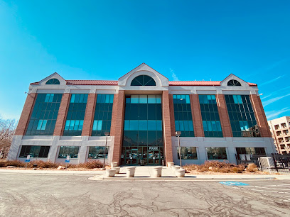 A building with glass windows.