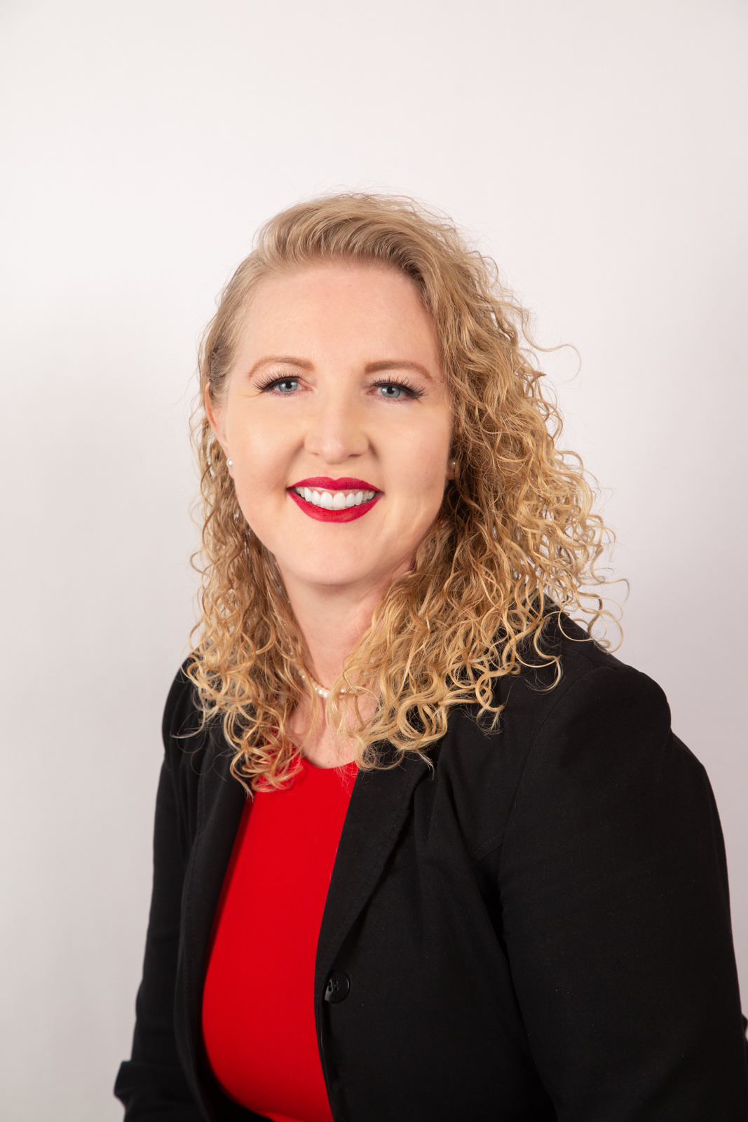 A woman with long hair.