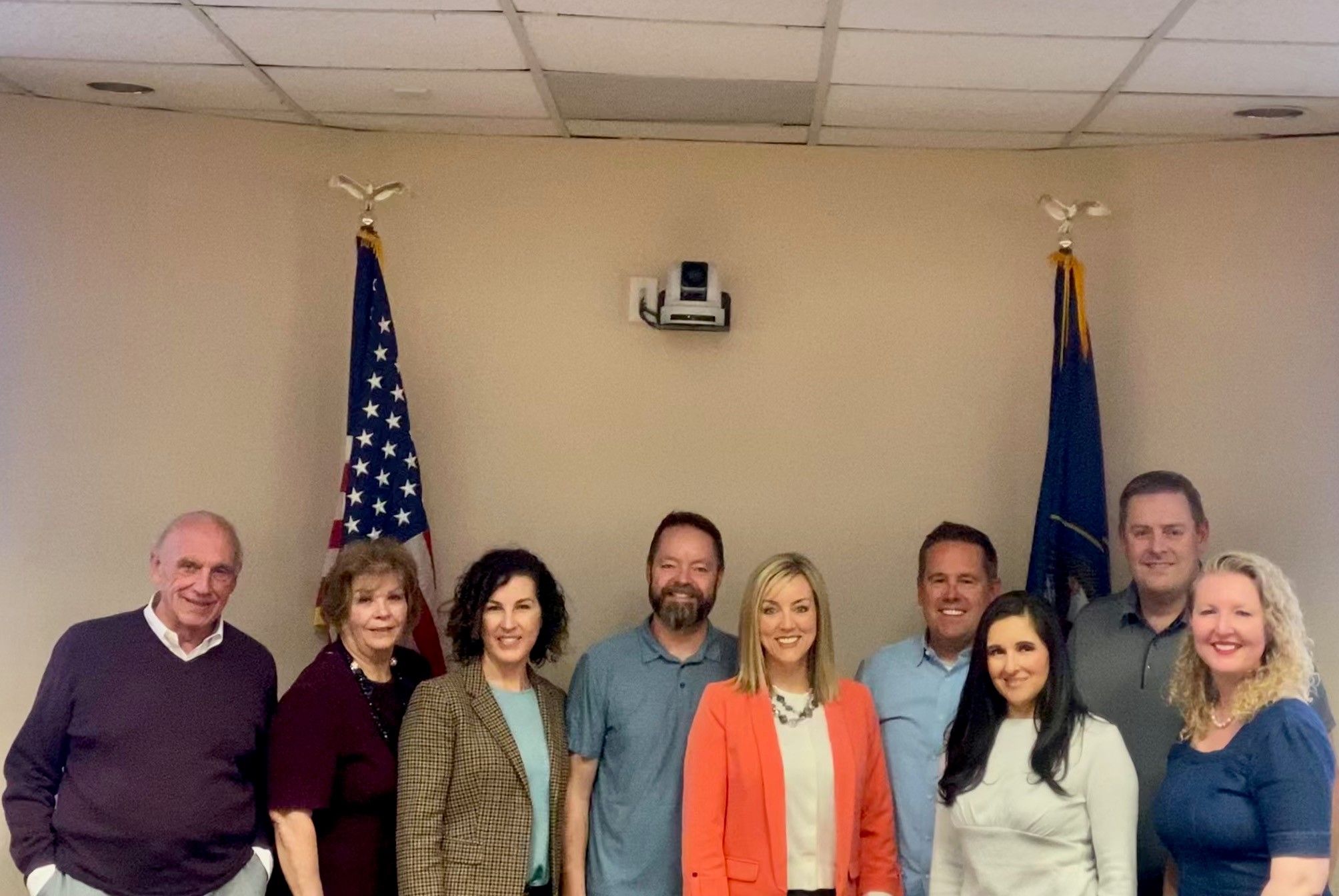 Amanda Marsh, David Cook, Aimee Winder Newton et al. posing for a photo.
