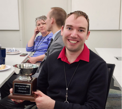 A person sitting at a table.