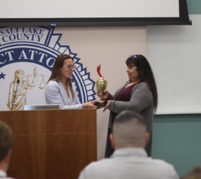 A person giving a presentation.