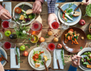 People eating at a table.