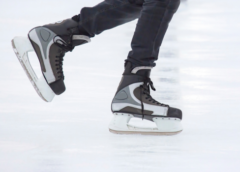 A person wearing ice skates.