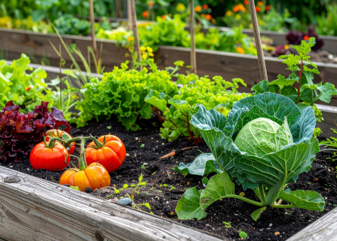 A garden with vegetables.