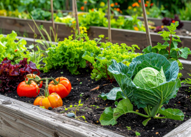 A garden with vegetables.