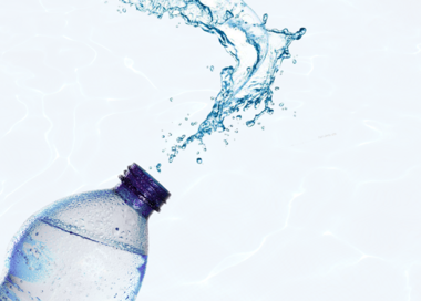 A close-up of water splashing.