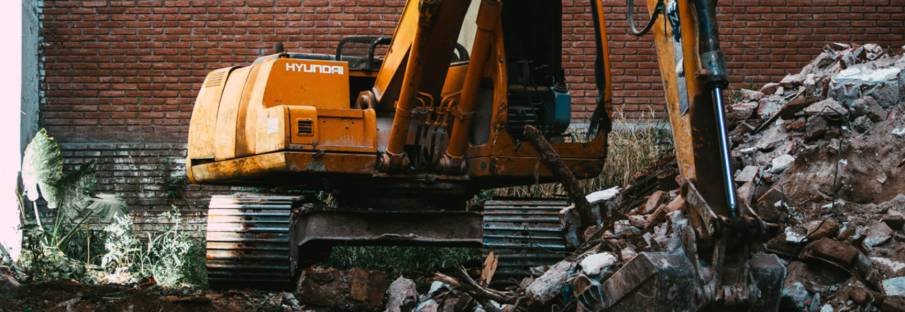 A large machine outside.