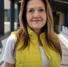 A woman with long hair.