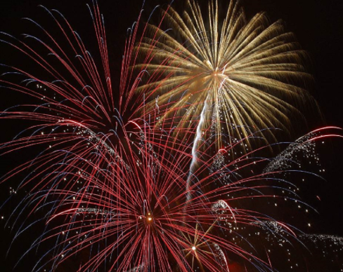 Fireworks in the sky.