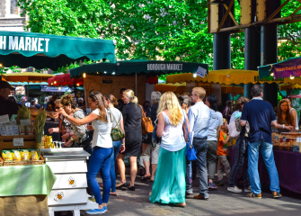 People standing in a line.