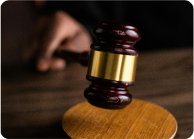 A close-up of a gavel.