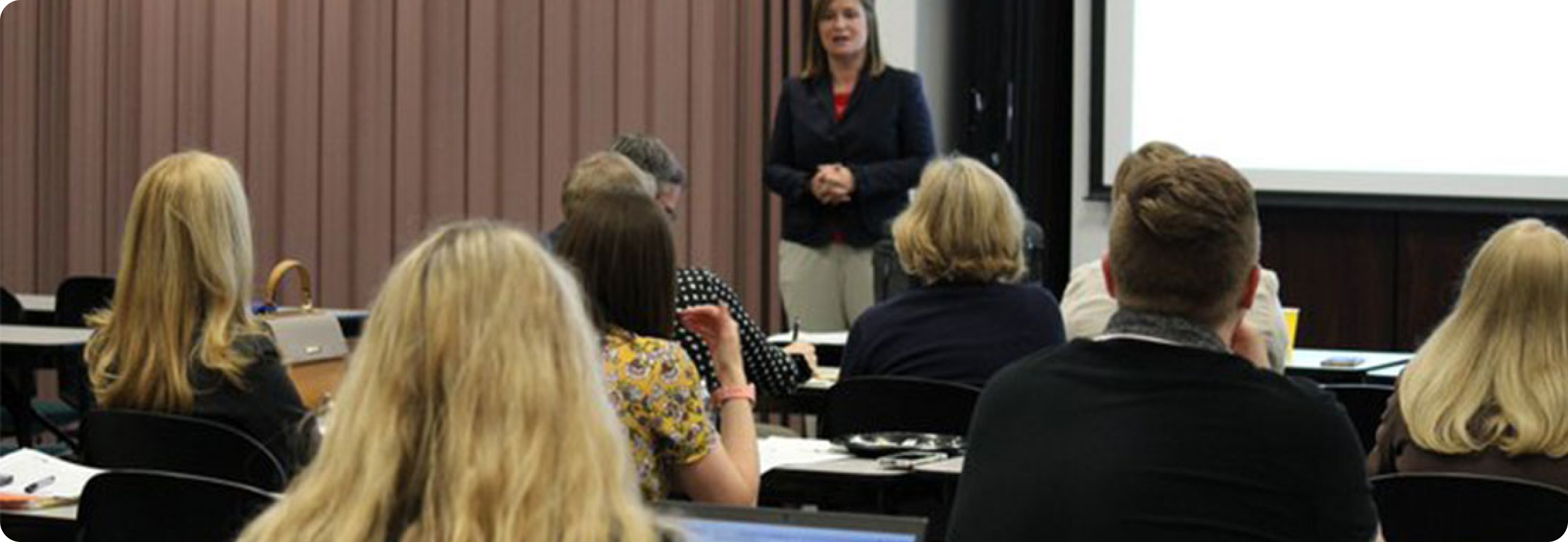 A person giving a presentation.