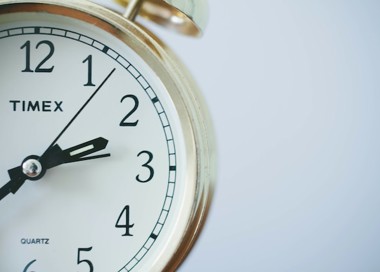A gold alarm clock