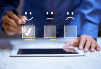 A person using a laptop.