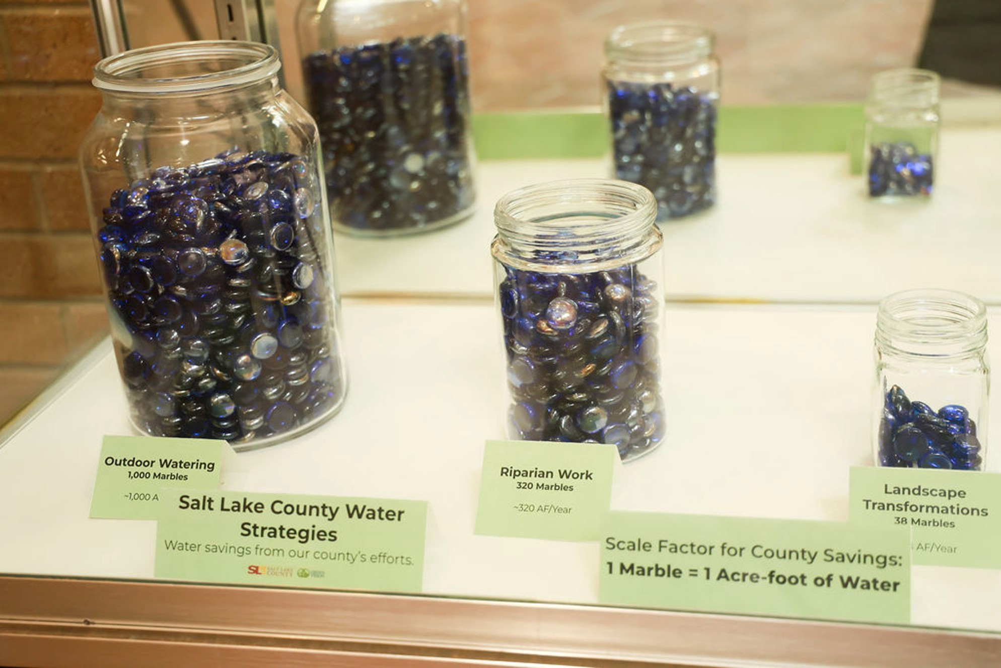 Marbles showcasing Salt Lake County water impacts