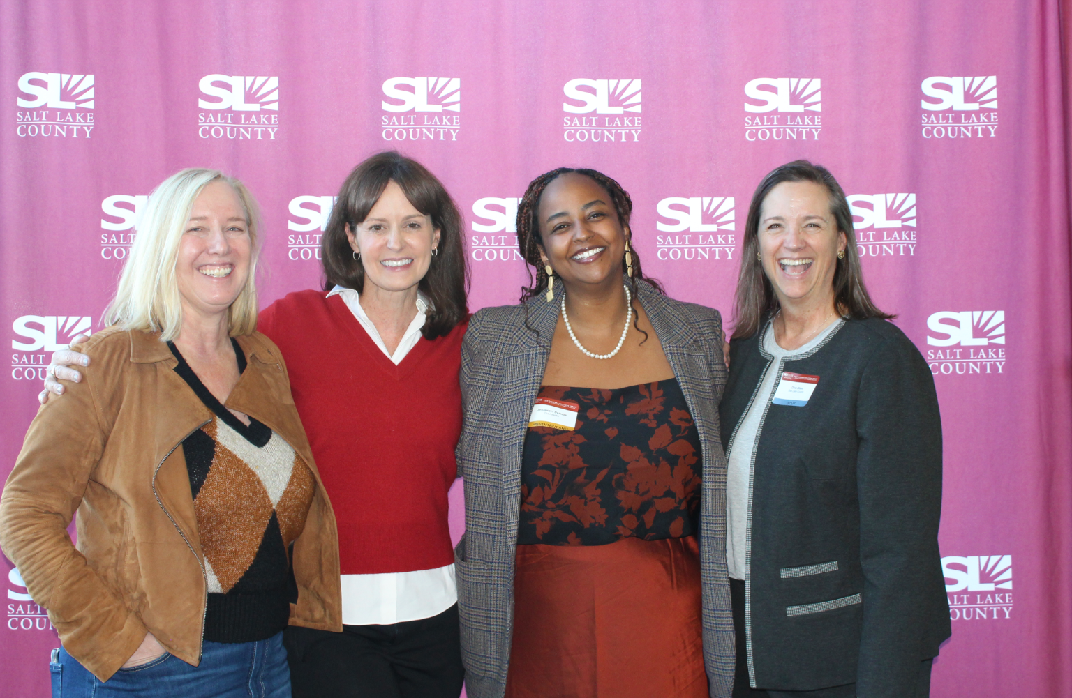 A group of women posing for a photo.