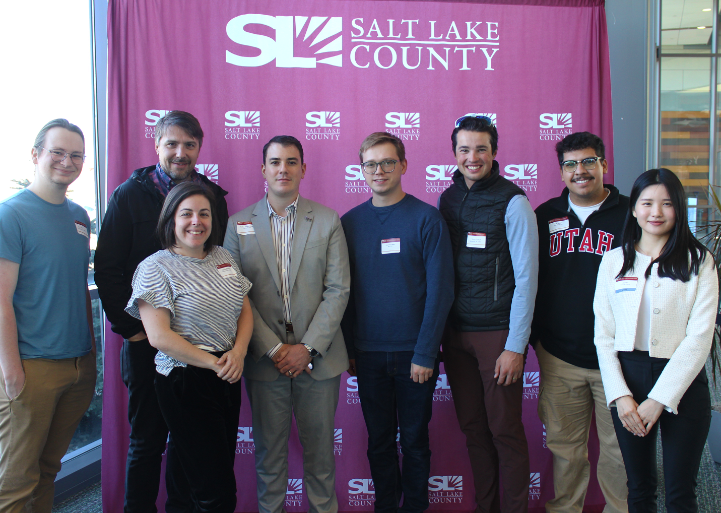 Valerie Tian, Declan Recks et al. posing for a photo.