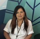 A woman with long hair.