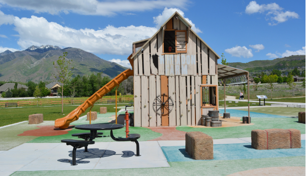 A play structure in a park.