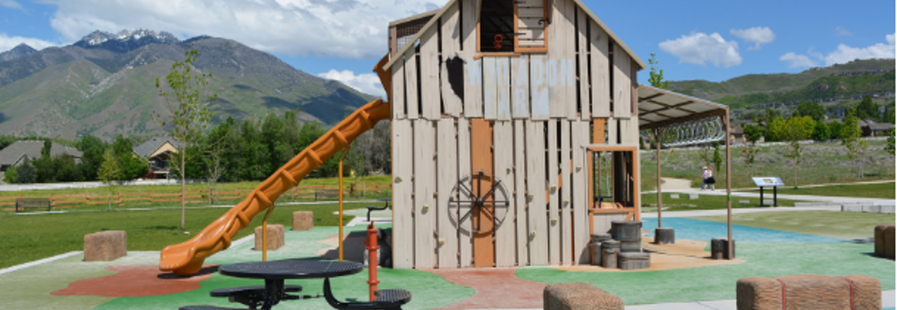 A play structure in a park.