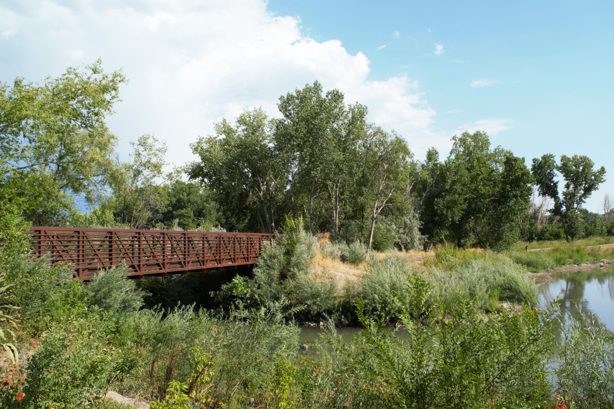 A bridge over a river.